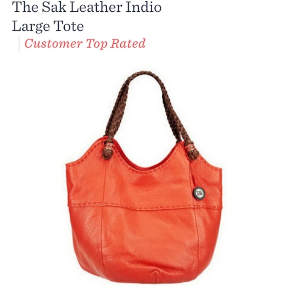 The Sak | bag indio leather boho tote orange brown
